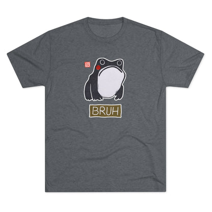 Meaningful Frog Graphic Tee | "Bruh" Tri-Blend Crewneck | Relatable Humor Gift