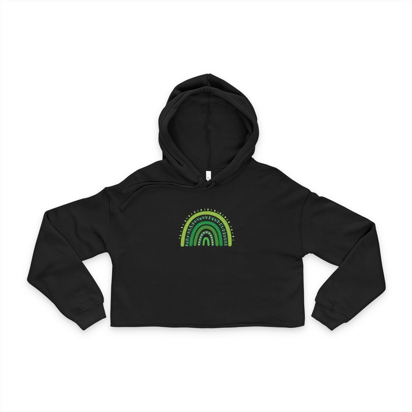 Lucky Shamrock Cropped Hoodie | "Boho Rainbow" Fleece Pullover | Pinch-Proof Irish Outfit