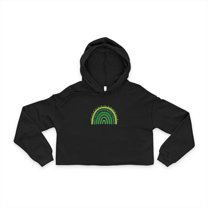 Lucky Shamrock Cropped Hoodie | "Boho Rainbow" Fleece Pullover | Pinch-Proof Irish Outfit