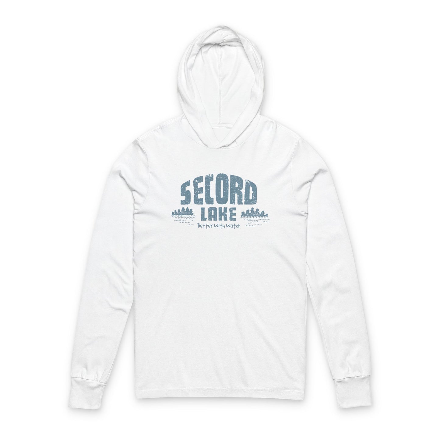 "Secord Lake, Better with Water" Long Sleeve Tee Hoodie