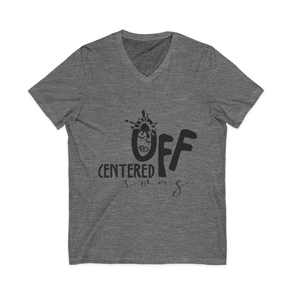 Off Centered Unisex Jersey Short Sleeve V-Neck Tee (pl)