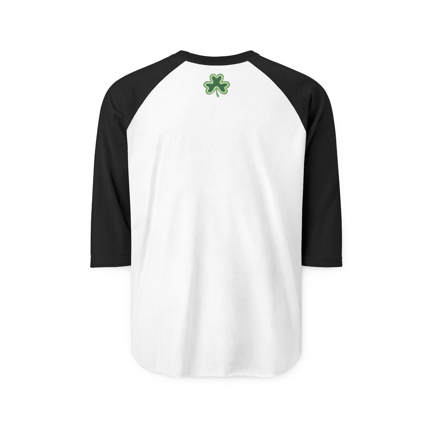 Lucky Shamrock 3/4 Sleeve Raglan Shirt | Green Rainbow & Clover Graphic | St. Patrick's Day Apparel
