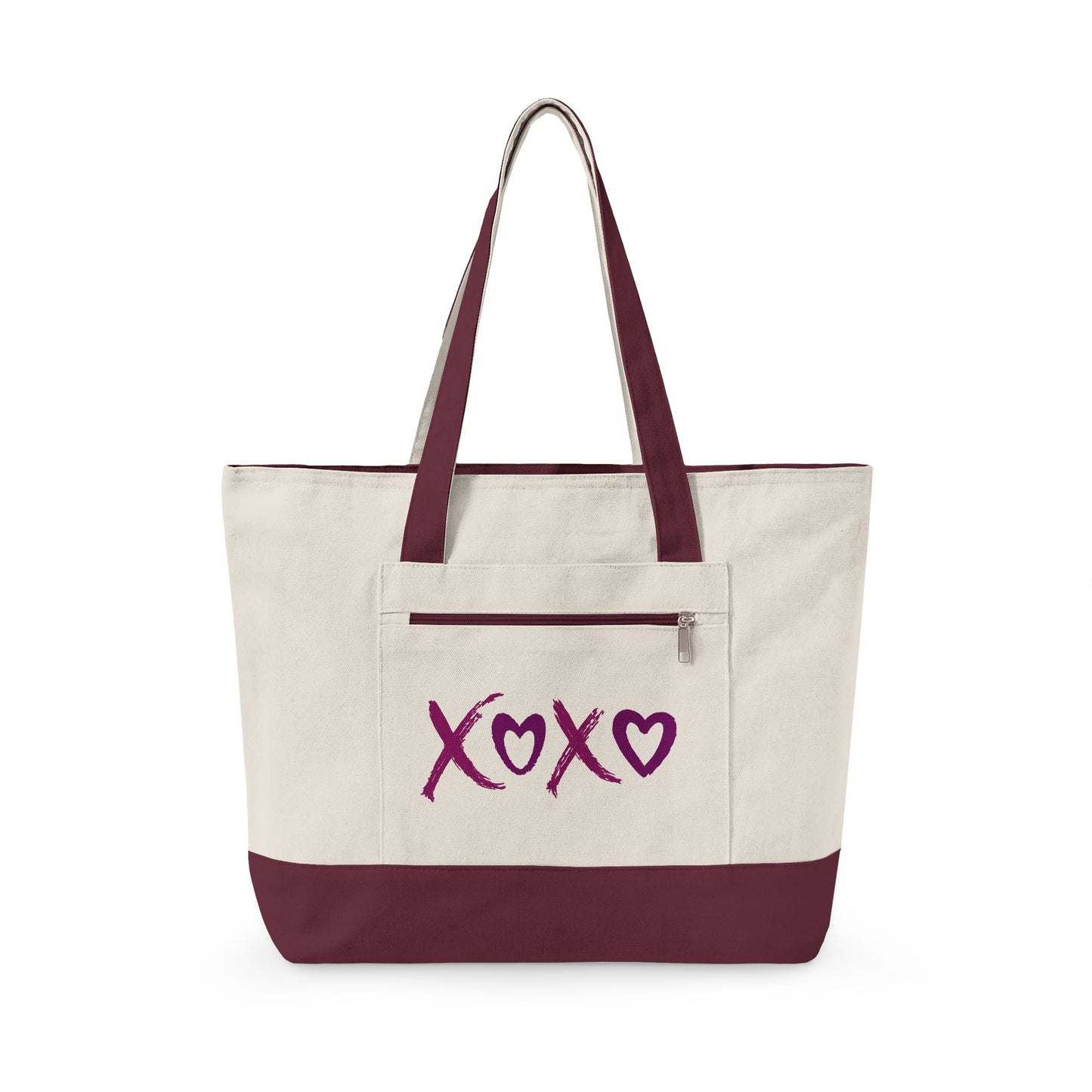 "XOXO" Zippered Canvas Tote
