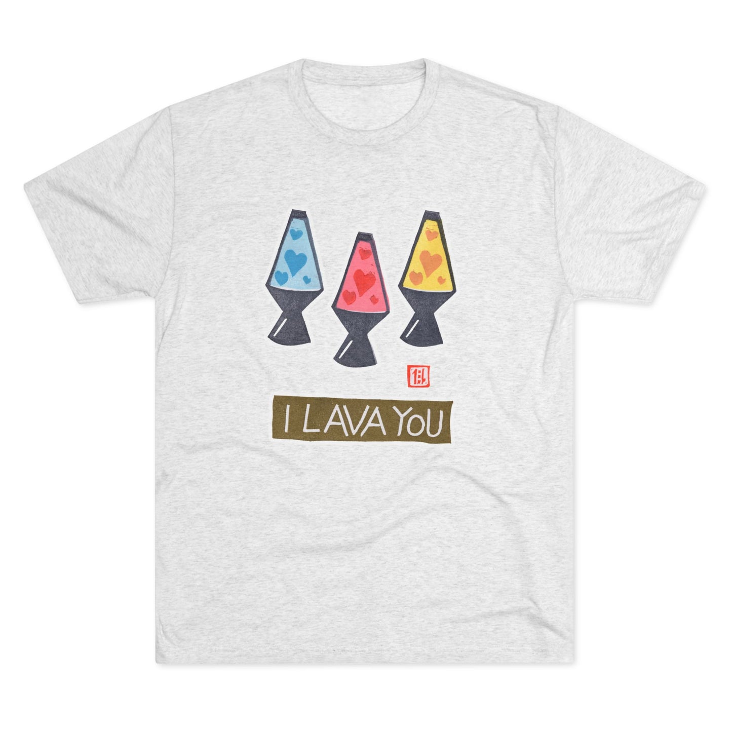 Funny Lava Lamp Shirt | "I Lava You" Tri-Blend Tee | Retro Valentine Gift