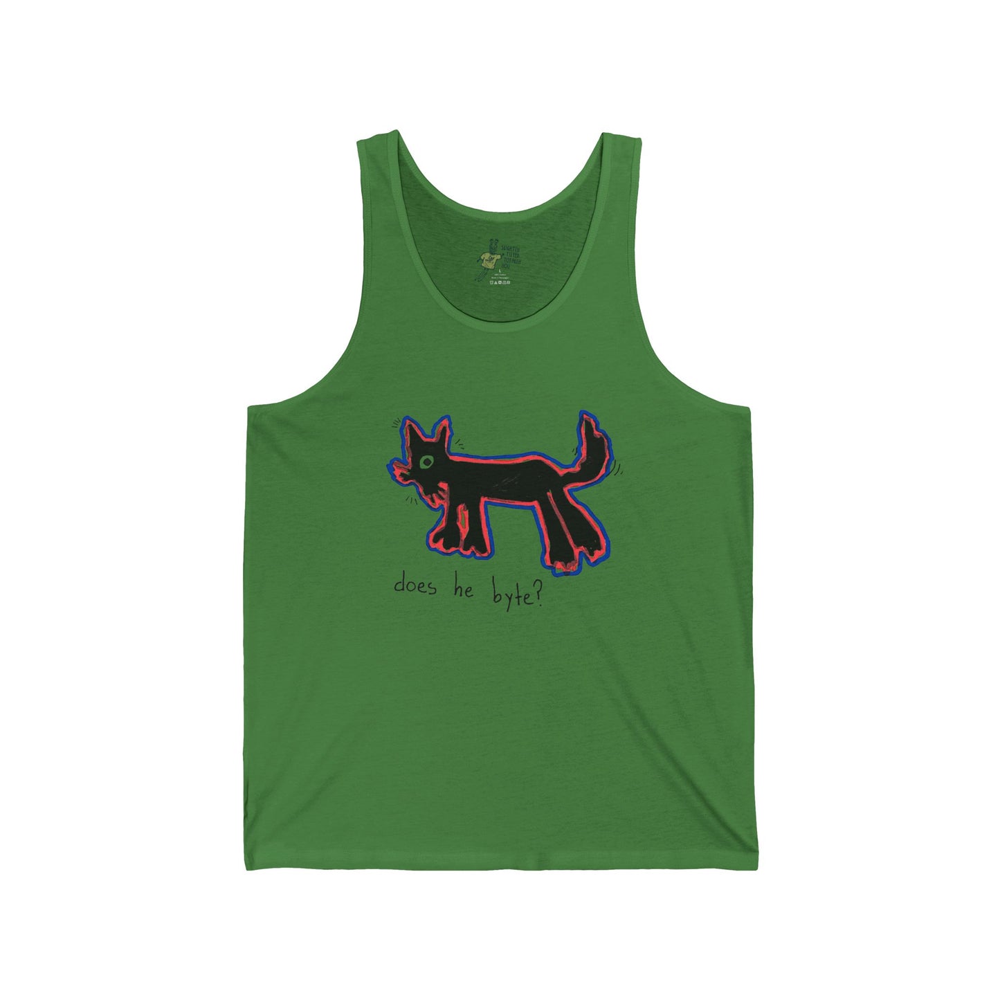 Does He Byte? Cute Glitch Cat Graphic Tank Top