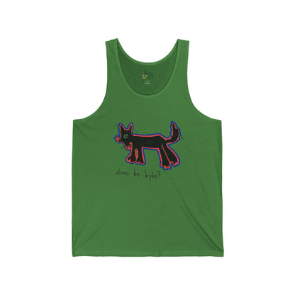 Does He Byte? Cute Glitch Cat Graphic Tank Top