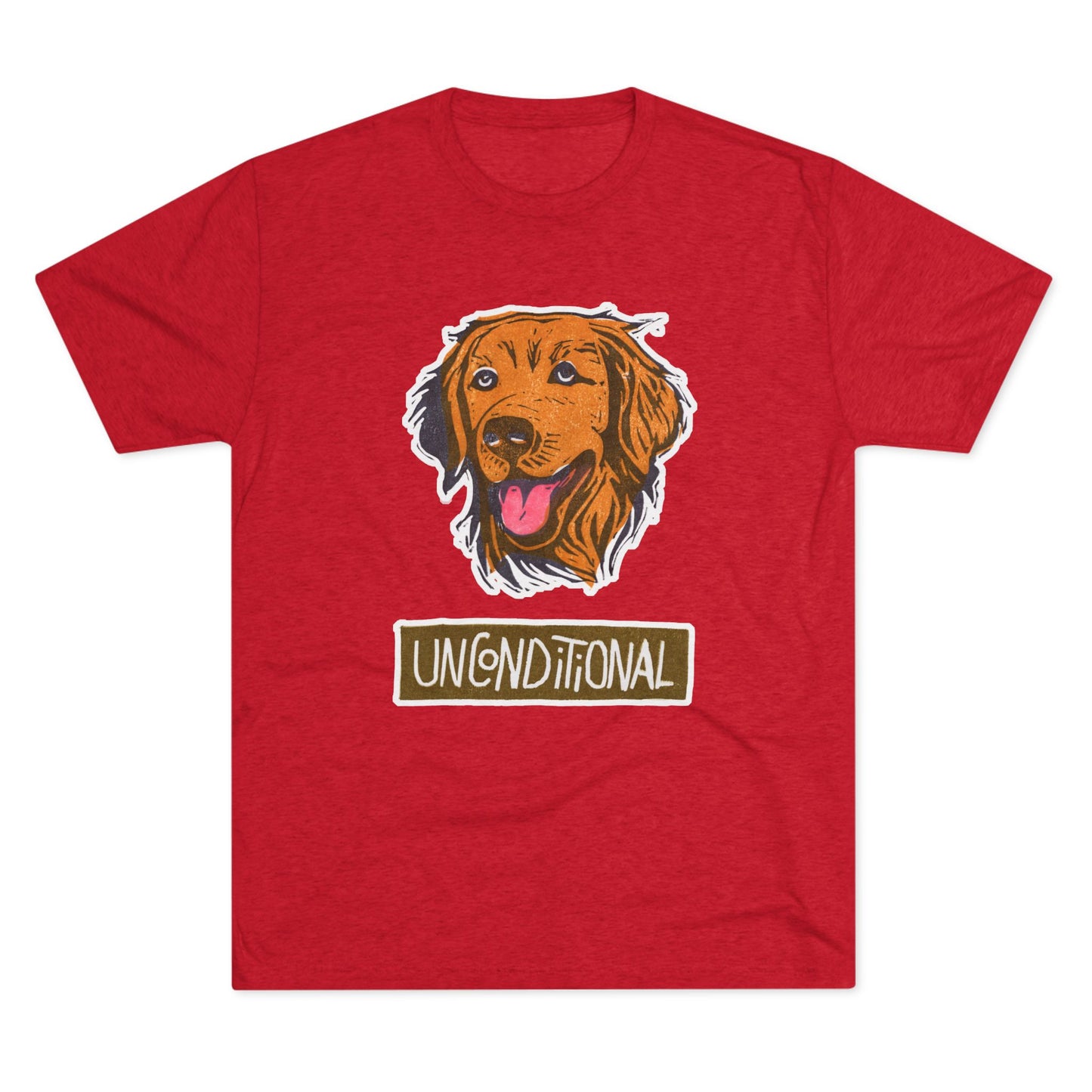 Golden Retriever Shirt | "Unconditional" Tri-Blend Tee | Gift for Dog Moms & Dog Dads
