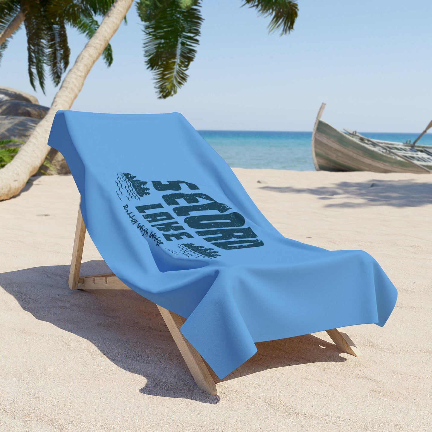 "Secord Lake, Better With Water" Beach Towel