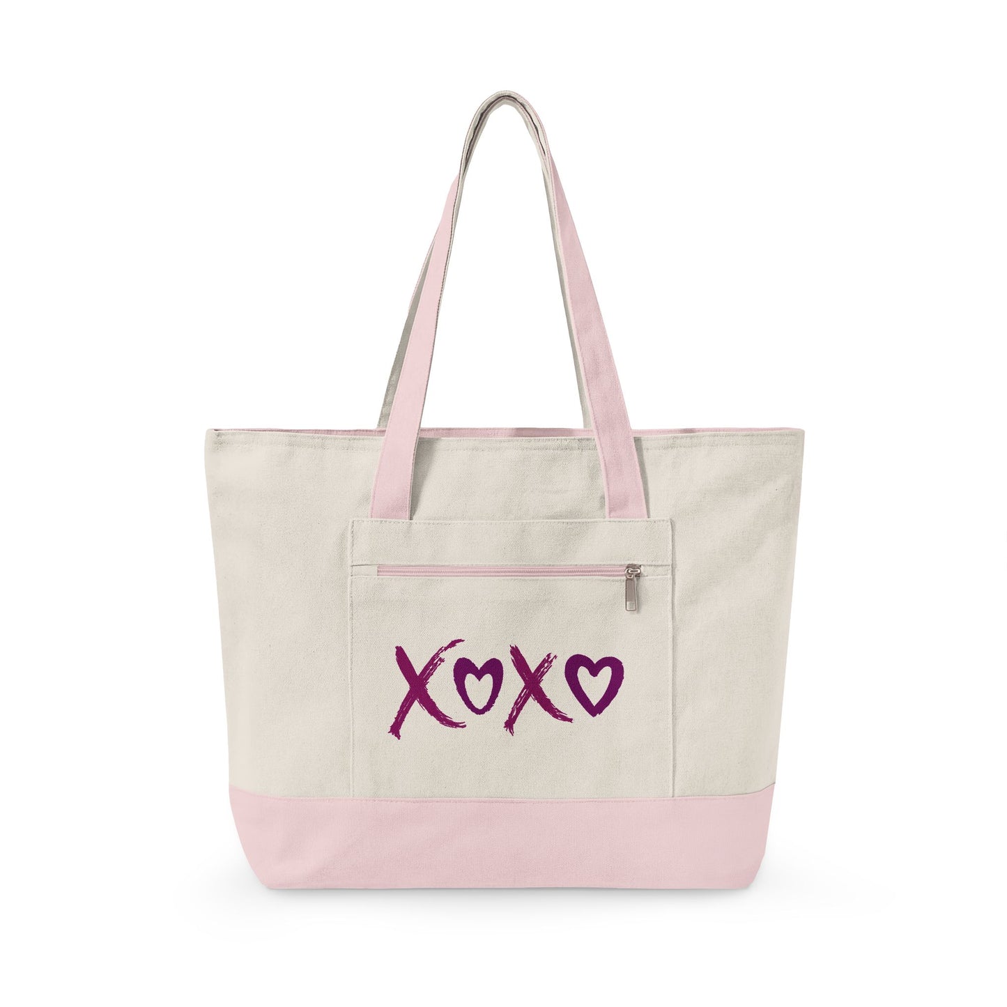 "XOXO" Zippered Canvas Tote