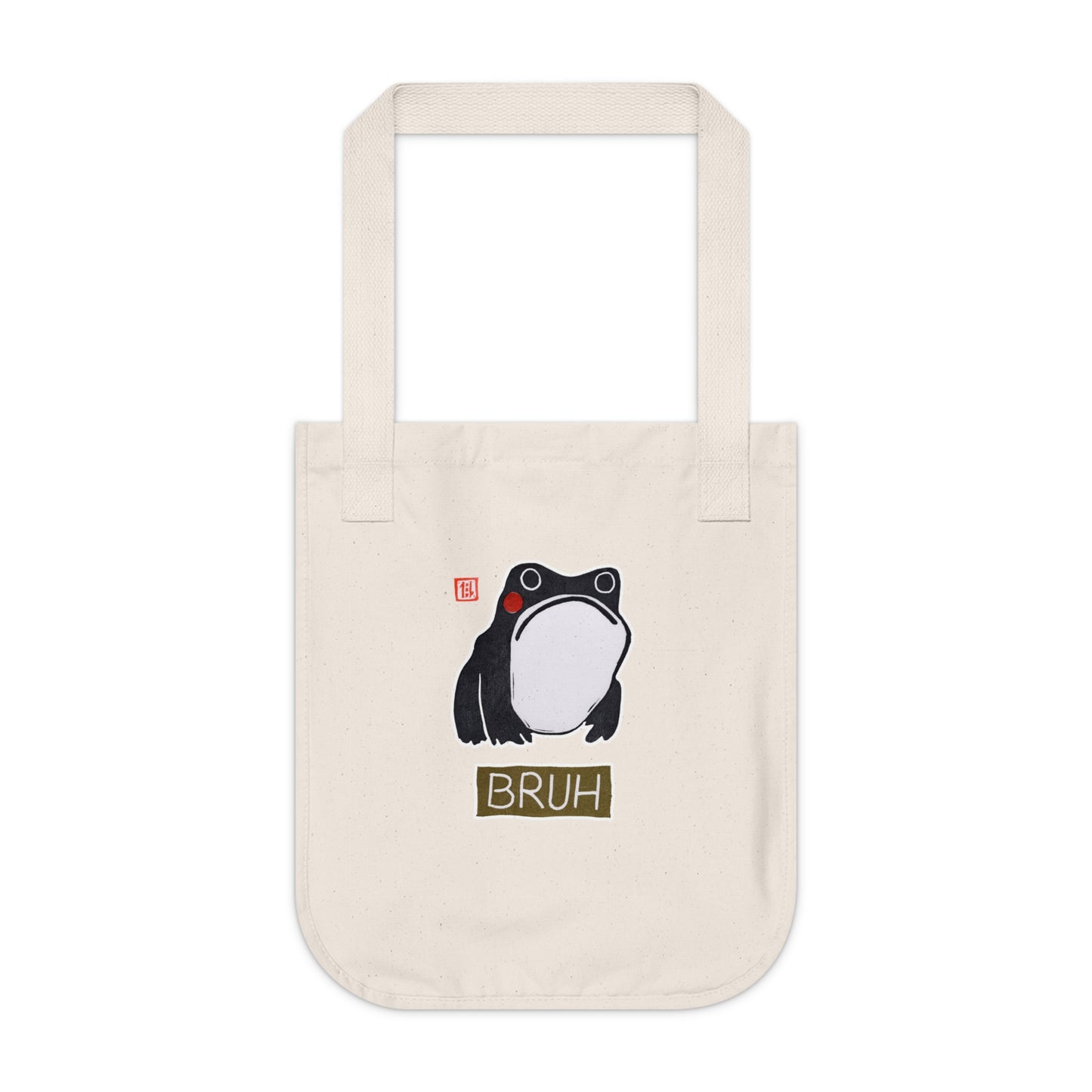 Meaningful Frog Eco Tote | "Bruh" Organic Canvas Bag | Personal Growth Accessory