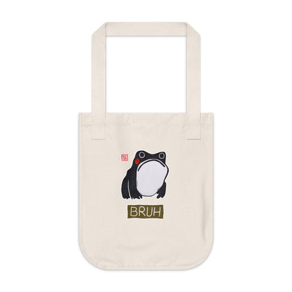 Meaningful Frog Eco Tote | "Bruh" Organic Canvas Bag | Personal Growth Accessory