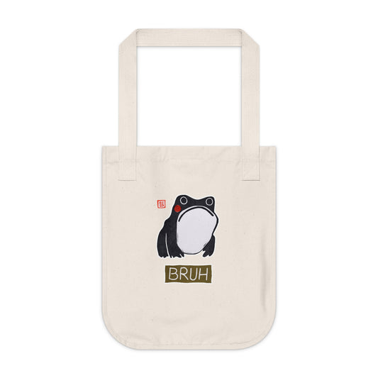 Meaningful Frog Eco Tote | "Bruh" Organic Canvas Bag | Personal Growth Accessory