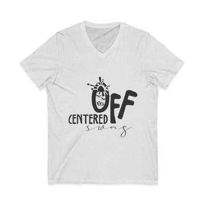 Off Centered Unisex Jersey Short Sleeve V-Neck Tee (pl)