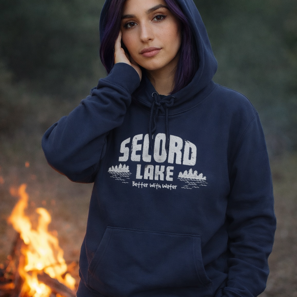 Secord Lake Better with Water — Fleece Hoodie