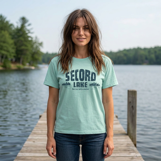 "Second Lake, Better With Water"  — Women's Boxy Tee