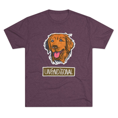 Golden Retriever Shirt | "Unconditional" Tri-Blend Tee | Gift for Dog Moms & Dog Dads