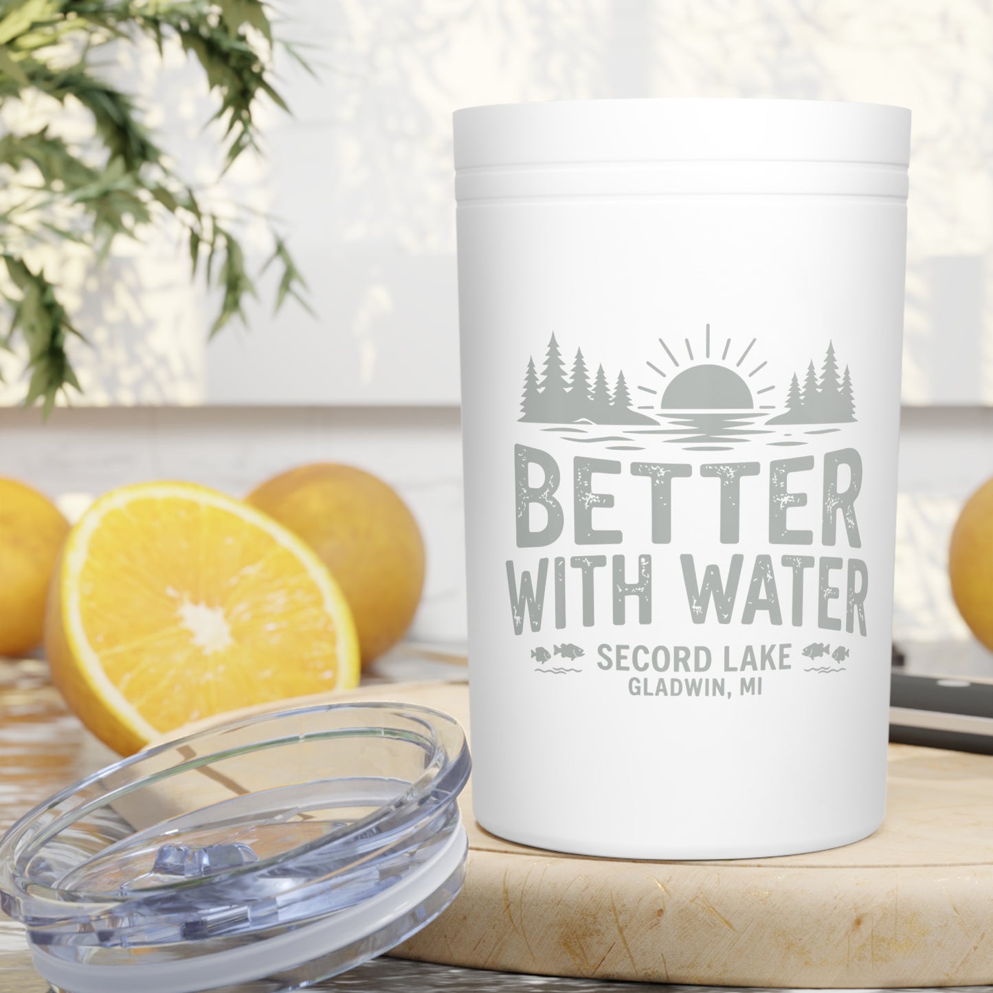 "Secord Lake, Better with Water" 11oz Vacuum Tumbler
