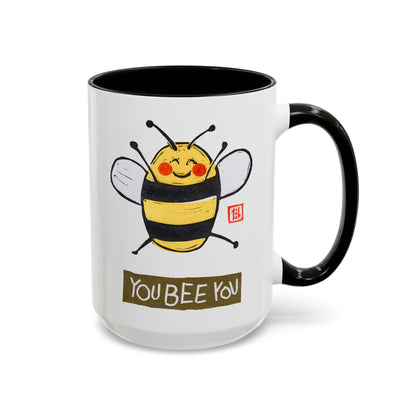 Cute Bee Coffee Mug | "You Bee You" Ceramic 15oz | Inspirational Gift