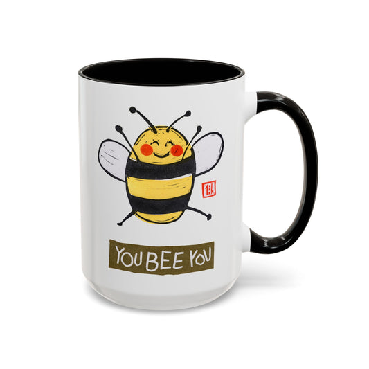 Cute Bee Coffee Mug | "You Bee You" Ceramic 15oz | Inspirational Gift