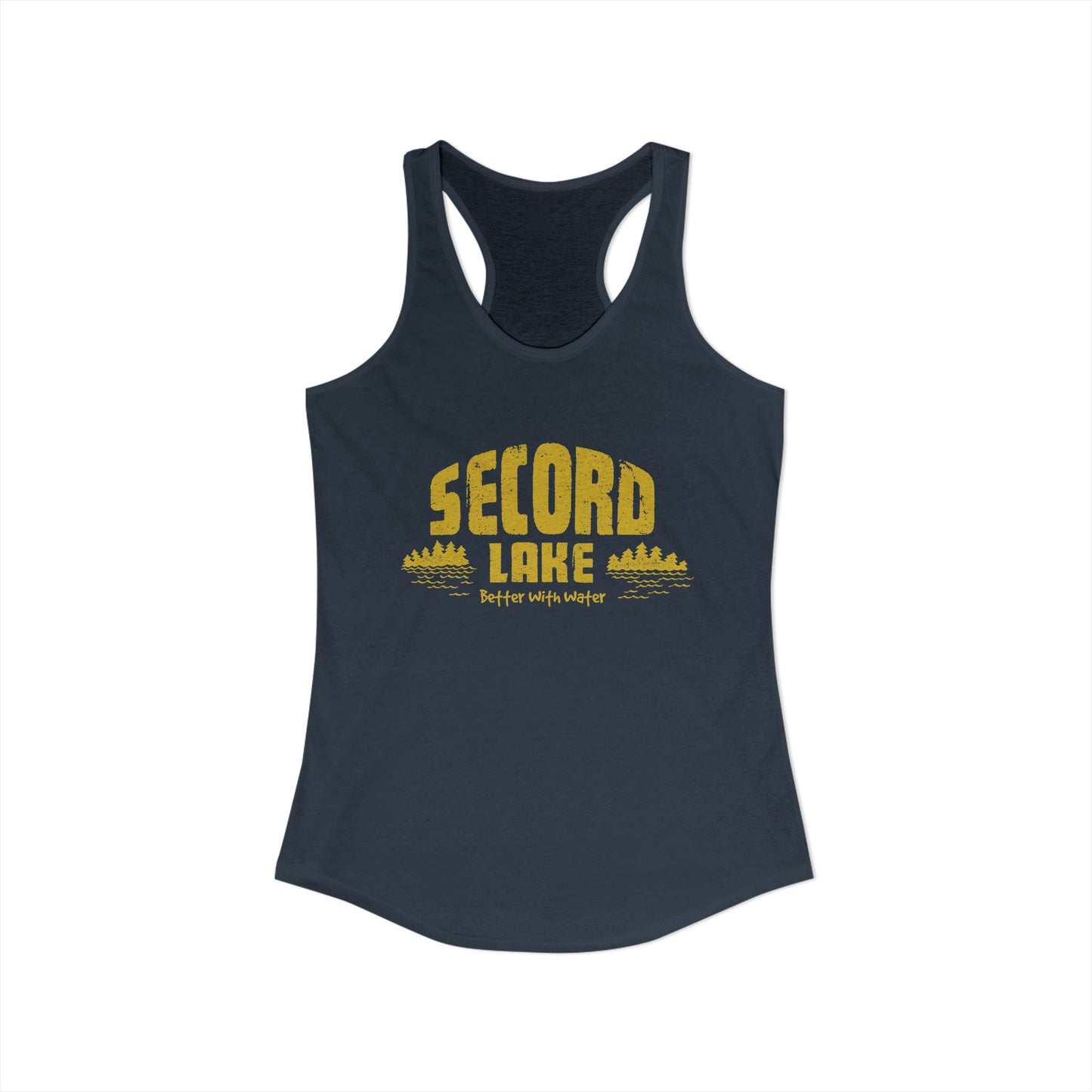"Secord Lake, Better With Water" Women's Racerback Tank