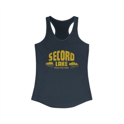 "Secord Lake, Better With Water" Women's Racerback Tank