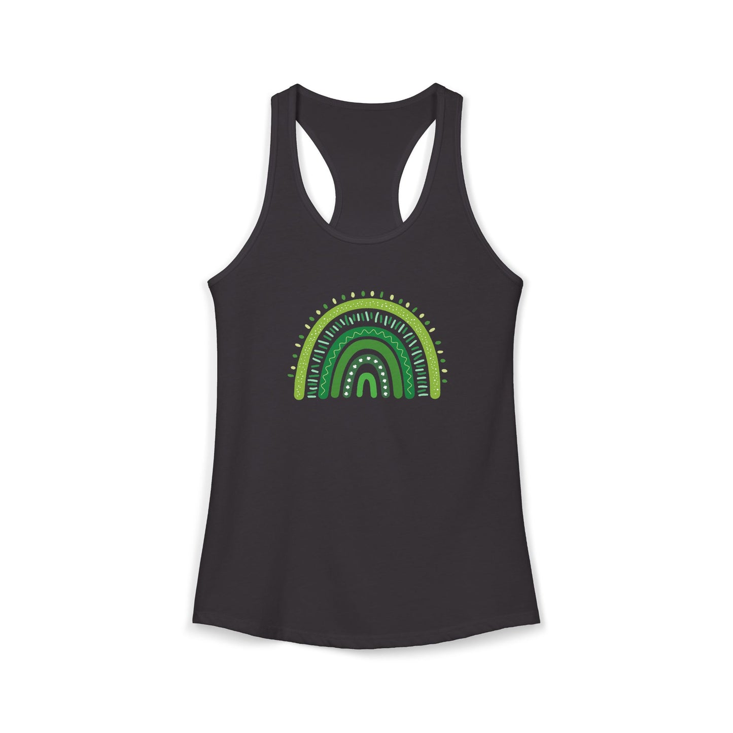 St. Patrick’s Day Tank | "Green Boho Rainbow" Racerback | Lucky Yoga Gear