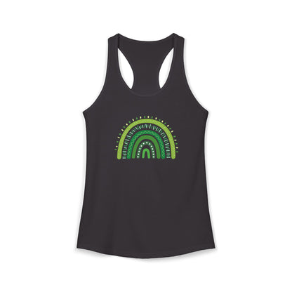 St. Patrick’s Day Tank | "Green Boho Rainbow" Racerback | Lucky Yoga Gear