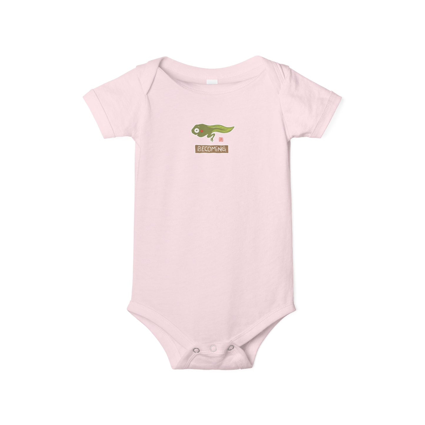 "Becoming" Tadpole Graphic Baby Onesie | Bella+Canvas Bodysuit | Grounded Baby Gift