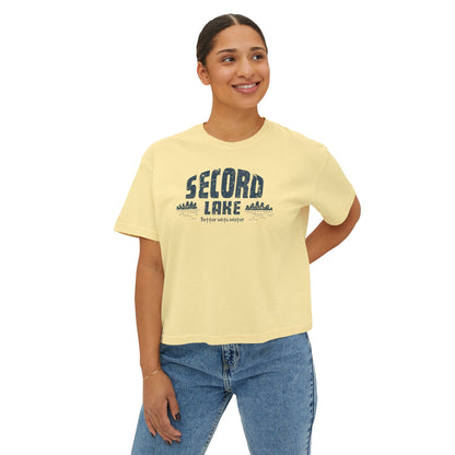 "Second Lake, Better With Water"  — Women's Boxy Tee