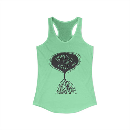 "Hope & Wish & Love" Women's Racerback Tank