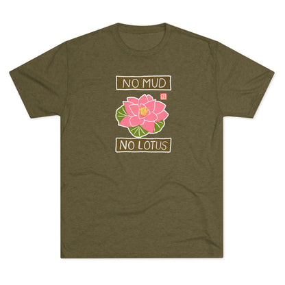 Mindful Yoga Lotus Flower Graphic Tee | "No Mud No Lotus" Small Good Things | Premium Tri-Blend Tee