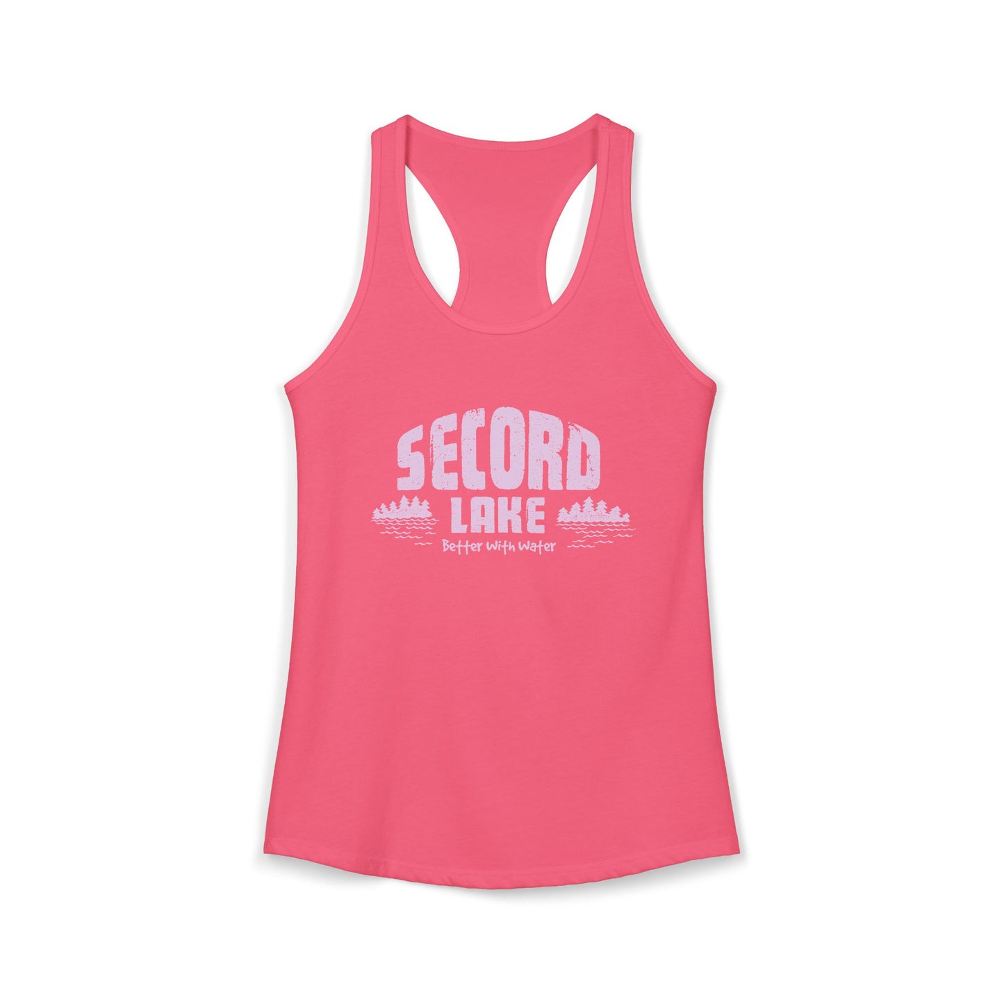 "Secord Lake, Better With Water" Women's Racerback Tank