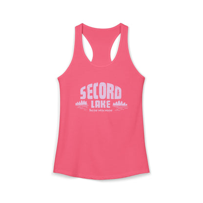 "Secord Lake, Better With Water" Women's Racerback Tank