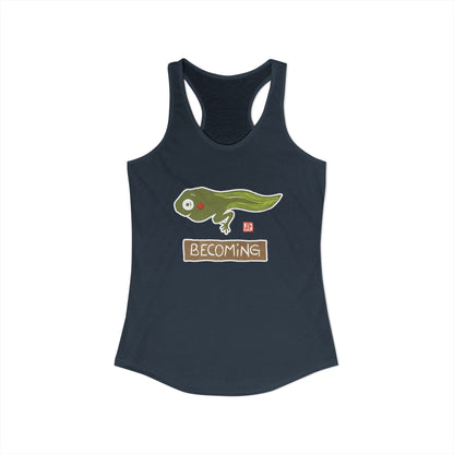 Inspirational Frog Graphic Tank | "Becoming" Women's Racerback | Mindful Activewear