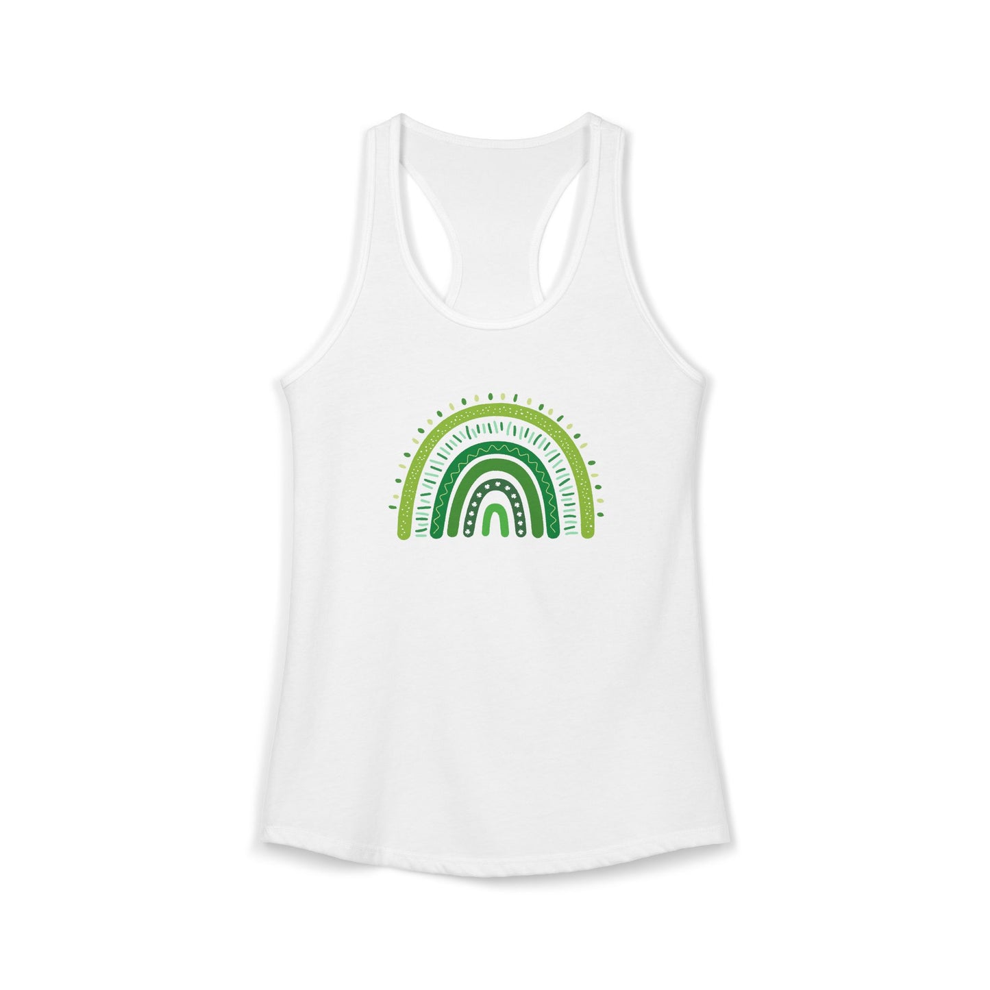 St. Patrick’s Day Tank | "Green Boho Rainbow" Racerback | Lucky Yoga Gear