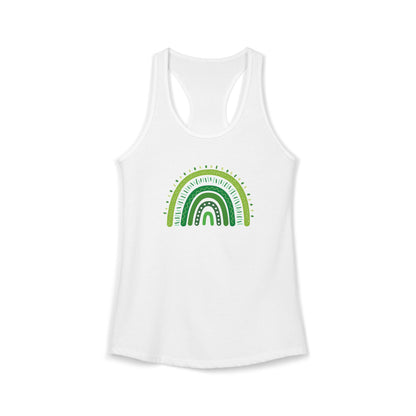 St. Patrick’s Day Tank | "Green Boho Rainbow" Racerback | Lucky Yoga Gear