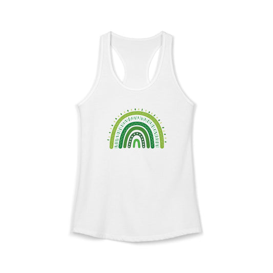 St. Patrick’s Day Tank | "Green Boho Rainbow" Racerback | Lucky Yoga Gear