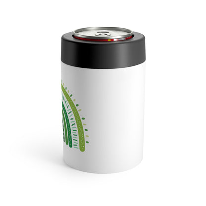 Lucky Shamrock Insulated Can Holder  | Green Rainbow & Clover Graphic | St. Patrick's Day Swag