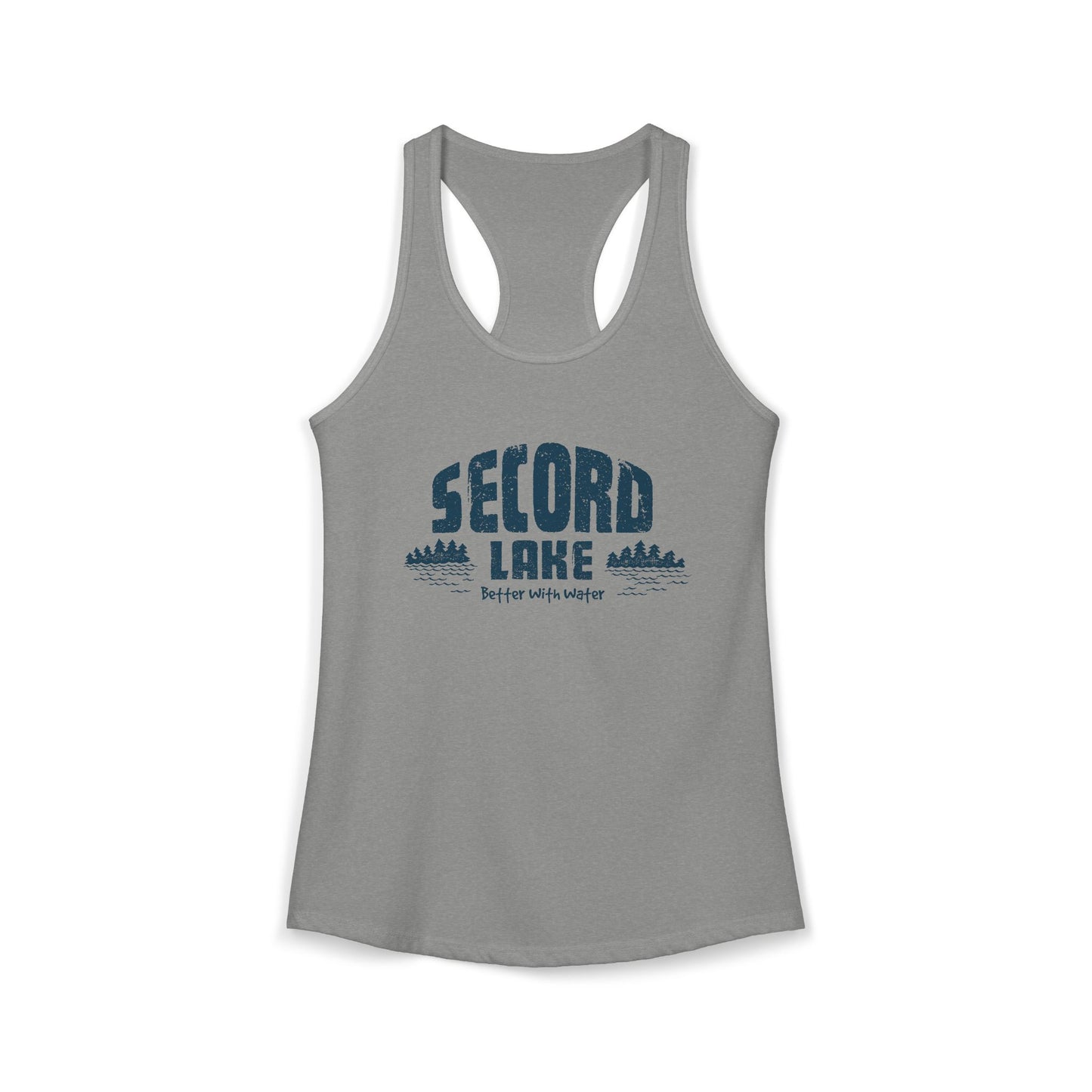 "Secord Lake, Better With Water" Women's Racerback Tank