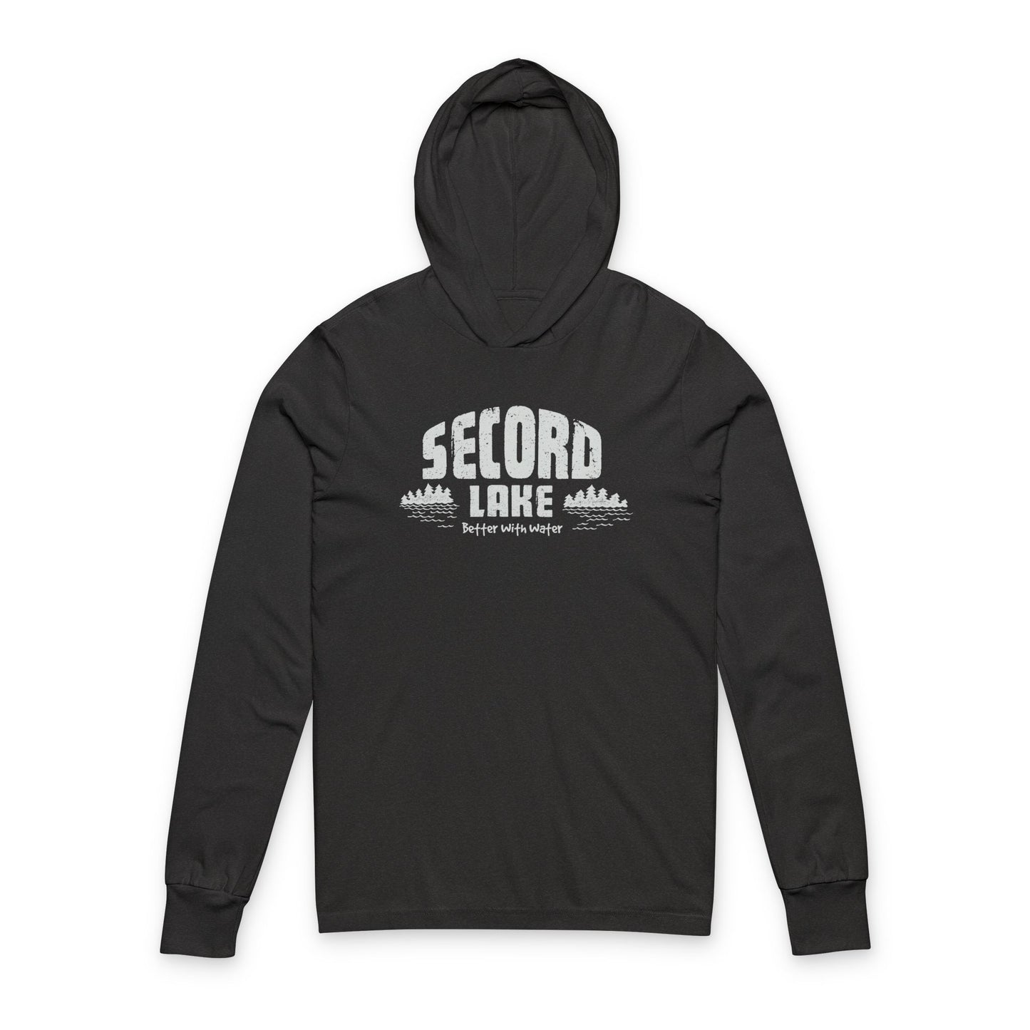 "Secord Lake, Better with Water" Long Sleeve Tee Hoodie