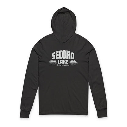 "Secord Lake, Better with Water" Long Sleeve Tee Hoodie