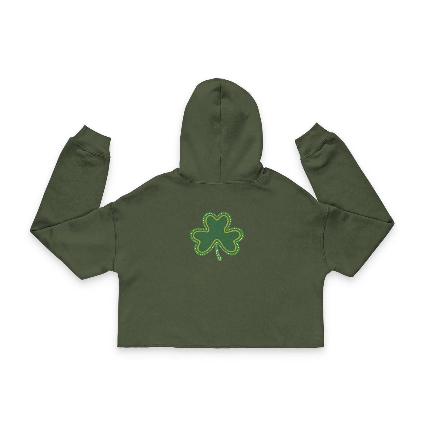 Lucky Shamrock Cropped Hoodie | "Boho Rainbow" Fleece Pullover | Pinch-Proof Irish Outfit