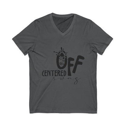 Off Centered Unisex Jersey Short Sleeve V-Neck Tee (pl)
