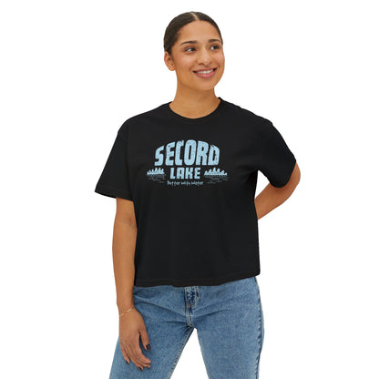"Second Lake, Better With Water"  — Women's Boxy Tee
