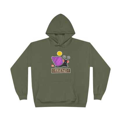 "Hey Friend!" Snail Graphic Hoodie | Meaningful Connection Hoodie | Friendship Gift