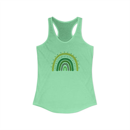 St. Patrick’s Day Tank | "Green Boho Rainbow" Racerback | Lucky Yoga Gear