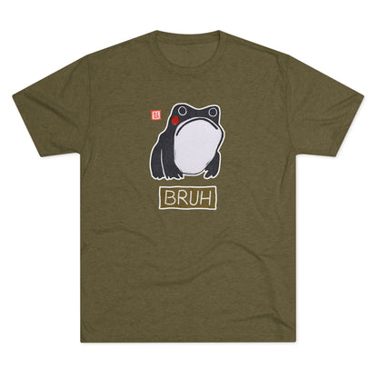 Meaningful Frog Graphic Tee | "Bruh" Tri-Blend Crewneck | Relatable Humor Gift