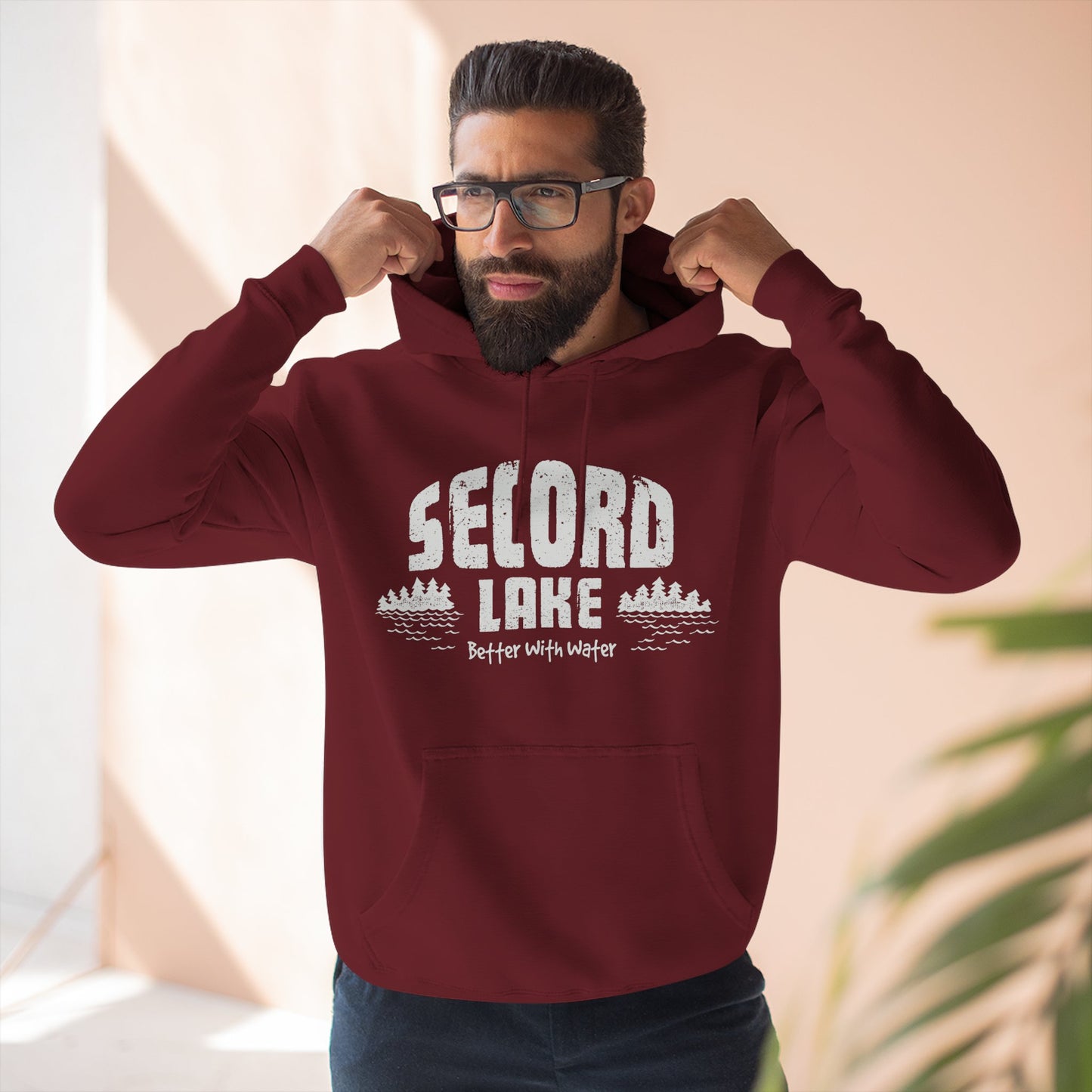Secord Lake Better with Water — Fleece Hoodie