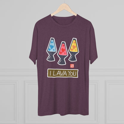 Funny Lava Lamp Shirt | "I Lava You" Tri-Blend Tee | Retro Valentine Gift