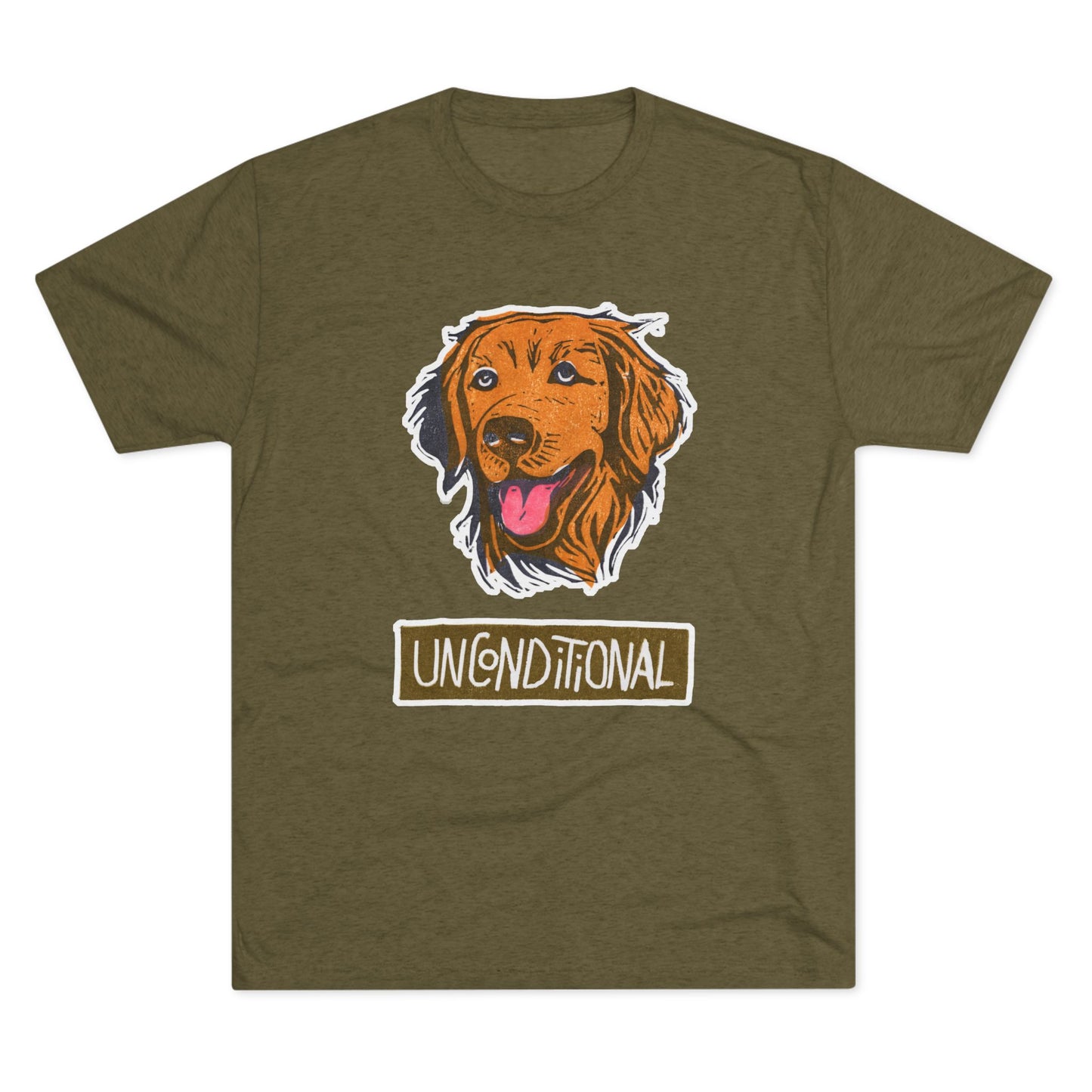 Golden Retriever Shirt | "Unconditional" Tri-Blend Tee | Gift for Dog Moms & Dog Dads